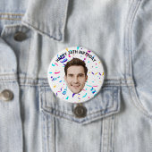 Aangepaste Gezicht 10e 20e 30e 40e 50e 60e Verjaar Ronde Button 7,6 Cm (In situ)