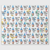 Aangepaste Gezicht 20e 30e 40e 50e 60e 70e Verjaar Cadeaupapier (Vlak)