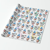 Aangepaste Gezicht 20e 30e 40e 50e 60e 70e Verjaar Cadeaupapier (Uitgerold)