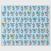 Aangepaste Gezicht 20e 30e 40e 50e 60e 70e Verjaar Cadeaupapier (Vlak)