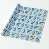 Aangepaste Gezicht 20e 30e 40e 50e 60e 70e Verjaar Cadeaupapier (Uitgerold)