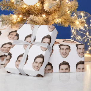Aangepaste gezicht gepersonaliseerde verjaardag br cadeaupapier