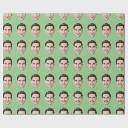 Aangepaste gezicht gepersonaliseerde verjaardag br cadeaupapier (Vlak)