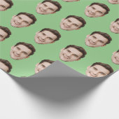 Aangepaste gezicht gepersonaliseerde verjaardag br cadeaupapier (Hoek)