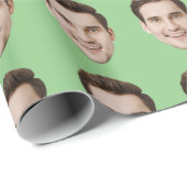 Aangepaste gezicht gepersonaliseerde verjaardag br cadeaupapier (Rol Hoek)