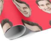 Aangepaste gezicht gepersonaliseerde verjaardag br cadeaupapier (Rol Hoek)