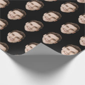 Aangepaste gezicht gepersonaliseerde verjaardag br cadeaupapier (Hoek)