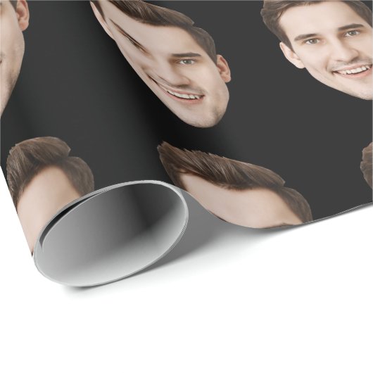 Aangepaste gezicht gepersonaliseerde verjaardag br cadeaupapier (Rol Hoek)