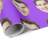 Aangepaste gezicht gepersonaliseerde verjaardag br cadeaupapier (Rol Hoek)