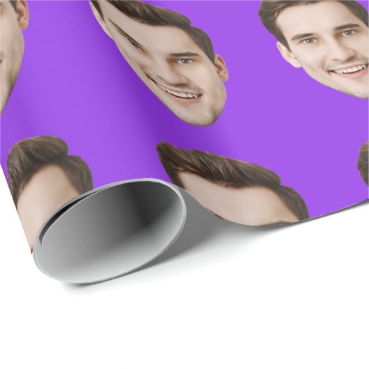 Aangepaste gezicht gepersonaliseerde verjaardag br cadeaupapier (Rol Hoek)