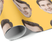 Aangepaste gezicht gepersonaliseerde verjaardag br cadeaupapier (Rol Hoek)