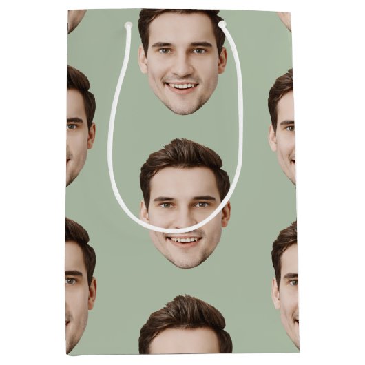 Aangepaste gezicht gepersonaliseerde verjaardag br medium cadeauzakje (Voorkant)