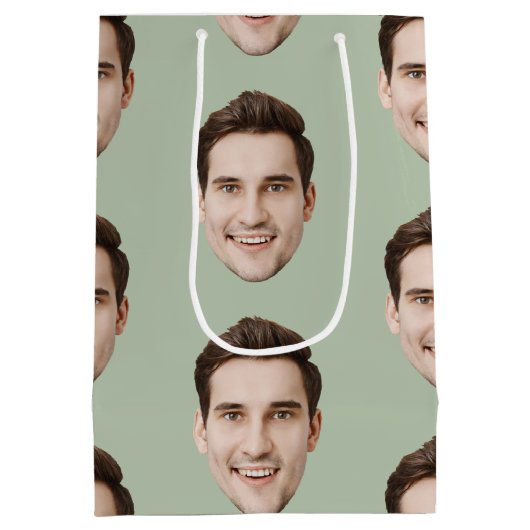 Aangepaste gezicht gepersonaliseerde verjaardag br medium cadeauzakje (Achterkant)