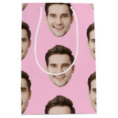 Aangepaste gezicht gepersonaliseerde verjaardag br medium cadeauzakje (Voorkant)