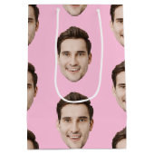 Aangepaste gezicht gepersonaliseerde verjaardag br medium cadeauzakje (Achterkant)