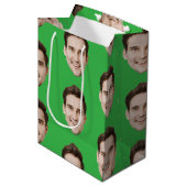Aangepaste gezicht gepersonaliseerde verjaardag br medium cadeauzakje (Voorkant Gekanteld)