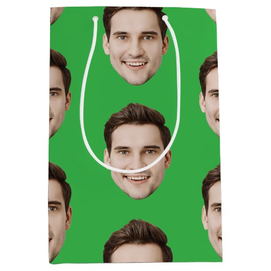 Aangepaste gezicht gepersonaliseerde verjaardag br medium cadeauzakje (Voorkant)
