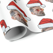 Aangepaste Gezicht Gift Wrap, Gezicht Foto Santa H Cadeaupapier (Rol Hoek)