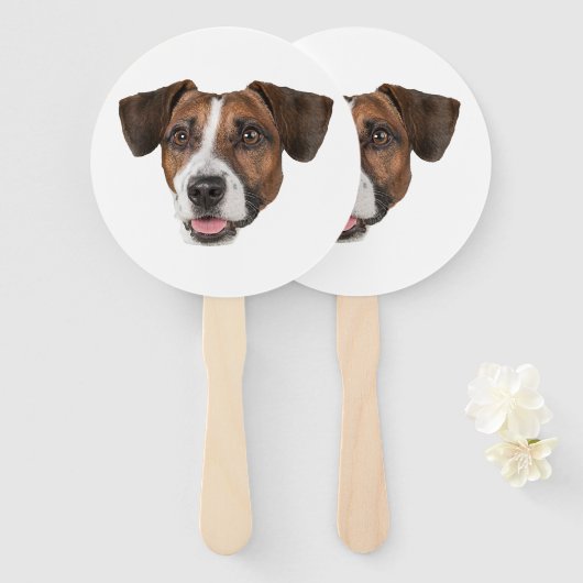 Aangepaste Gezicht Hond Cutout Bachelorette Party  Handwaaier (Voorkant en achterkant)