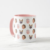 Aangepaste Gezicht Mok, Aangepaste Foto mok, Famil Mok (Voorkant links)