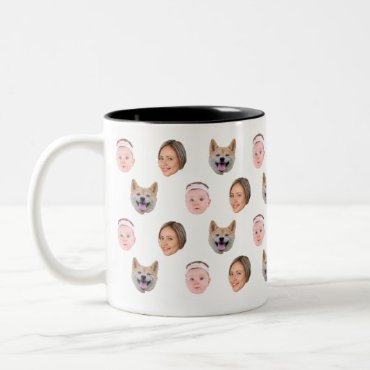 Aangepaste Gezicht Mok, Aangepaste Foto mok, Famil Tweekleurige Koffiemok (Links)