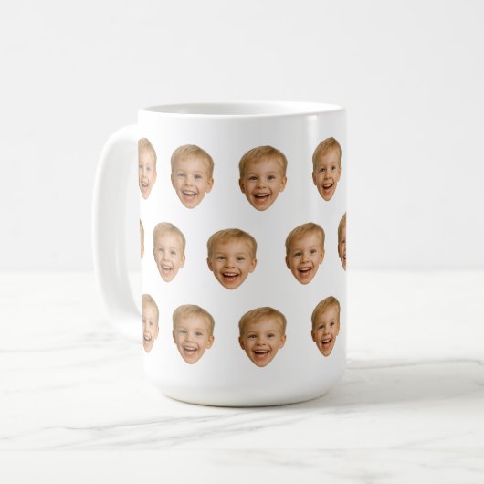 Aangepaste gezicht Mok, Gepersonaliseerde gezicht  Koffiemok (Voorkant links)