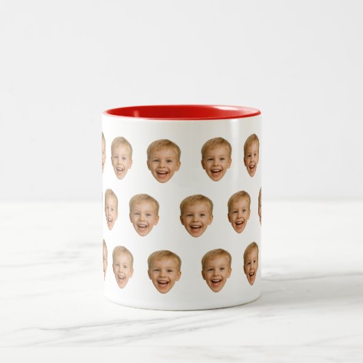 Aangepaste gezicht Mok, Gepersonaliseerde gezicht Tweekleurige Koffiemok (Center)