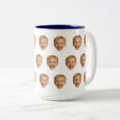 Aangepaste gezicht Mok, Gepersonaliseerde gezicht Tweekleurige Koffiemok (Voorkant rechts)