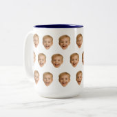 Aangepaste gezicht Mok, Gepersonaliseerde gezicht Tweekleurige Koffiemok (Voorkant links)