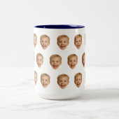 Aangepaste gezicht Mok, Gepersonaliseerde gezicht Tweekleurige Koffiemok (Center)