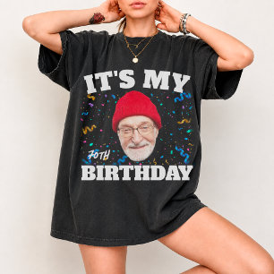 Aangepaste gezicht opa het is mijn verjaardag 70e  t-shirt