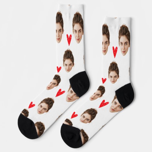 Aangepaste gezicht Sokken voor vriendje gepersonal (Links)