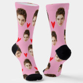 Aangepaste gezicht Sokken voor vriendje gepersonal (Gebogen)