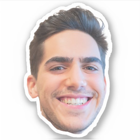 Aangepaste Gezicht Stickers, Gepersonaliseerd Gezi Sticker (Voorkant)