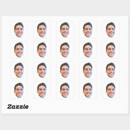 Aangepaste Gezicht Stickers, Gepersonaliseerd Gezi Vierkante Sticker