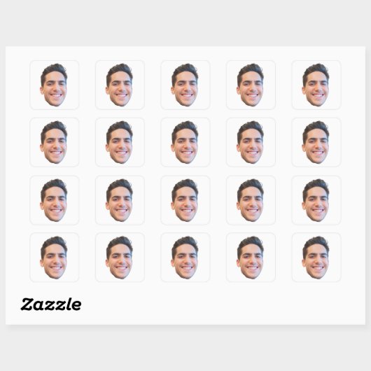 Aangepaste Gezicht Stickers, Gepersonaliseerd Gezi Vierkante Sticker (Vel)
