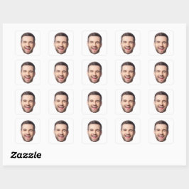 Aangepaste Gezicht Stickers, Gepersonaliseerde Gez Vierkante Sticker