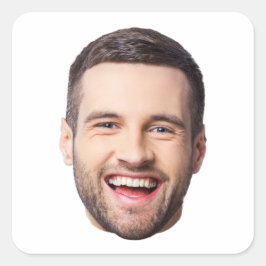 Aangepaste Gezicht Stickers, Gepersonaliseerde Gez Vierkante Sticker