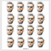 Aangepaste Gezicht Stickers Gepersonaliseerde Gezi (Vel)