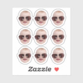 Aangepaste gezicht Stickers laptop gepersonaliseer (Vel)