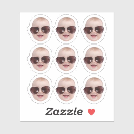 Aangepaste gezicht Stickers laptop gepersonaliseer (Vel)