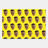 Aangepaste gezicht uitsnede vrijgezellenfeest verj inpakpapier vel (Voorkant 3)