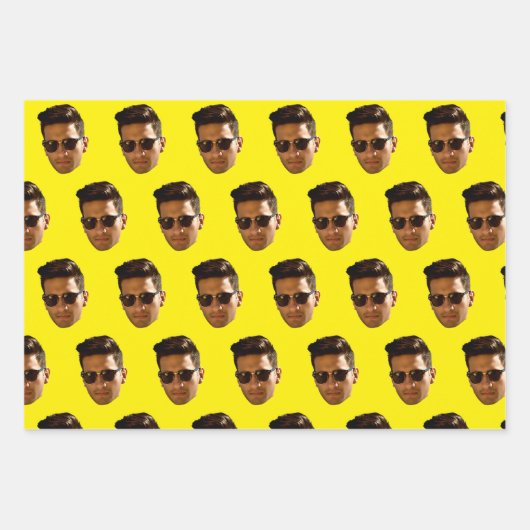 Aangepaste gezicht uitsnede vrijgezellenfeest verj inpakpapier vel (Voorkant 3)