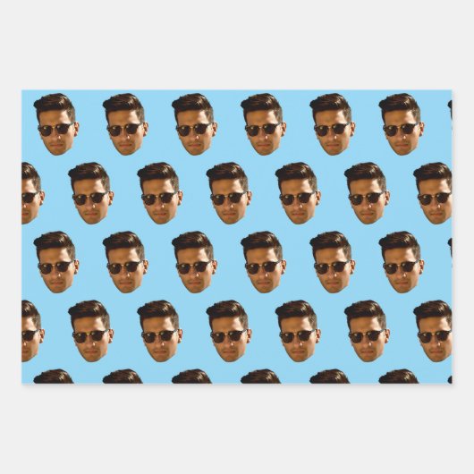 Aangepaste gezicht uitsnede vrijgezellenfeest verj inpakpapier vel (Voorkant 2)