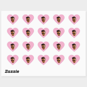 Aangepaste gezicht uitsnijden vrijgezellenfeest ve hart sticker