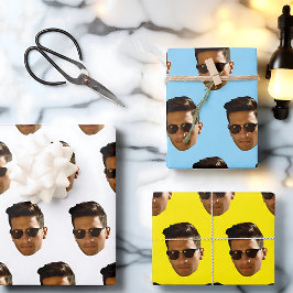 Aangepaste gezicht uitsnijden vrijgezellenfeest ve inpakpapier vel