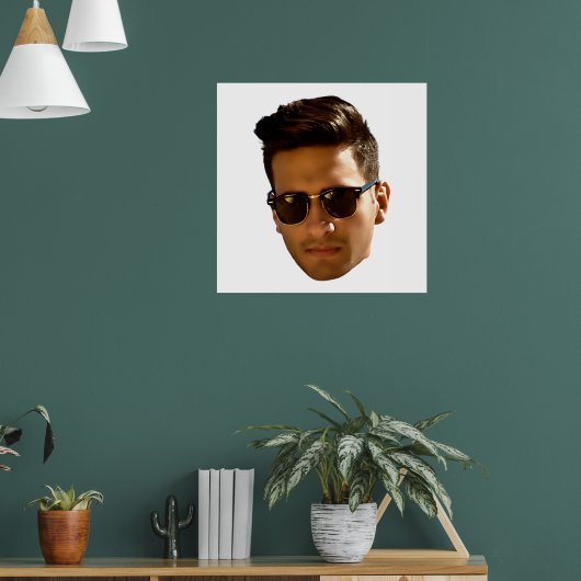 Aangepaste gezicht uitsnijden vrijgezellenfeest ve poster (Woonkamer 1)