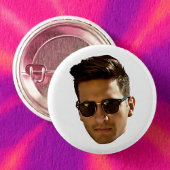 Aangepaste gezicht uitsnijden vrijgezellenfeest ve ronde button 3,2 cm