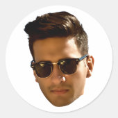 Aangepaste gezicht uitsnijden vrijgezellenfeest ve ronde sticker (Voorkant)