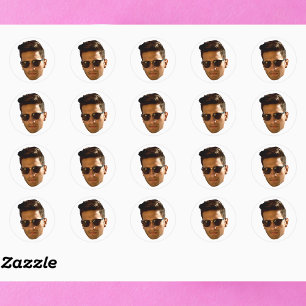 Aangepaste gezicht uitsnijden vrijgezellenfeest ve ronde sticker